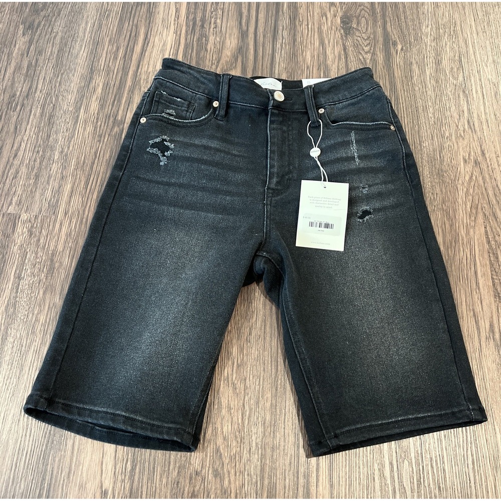 bohme denim High Rise bermuda jean shorts Size 03/25 Washed Black